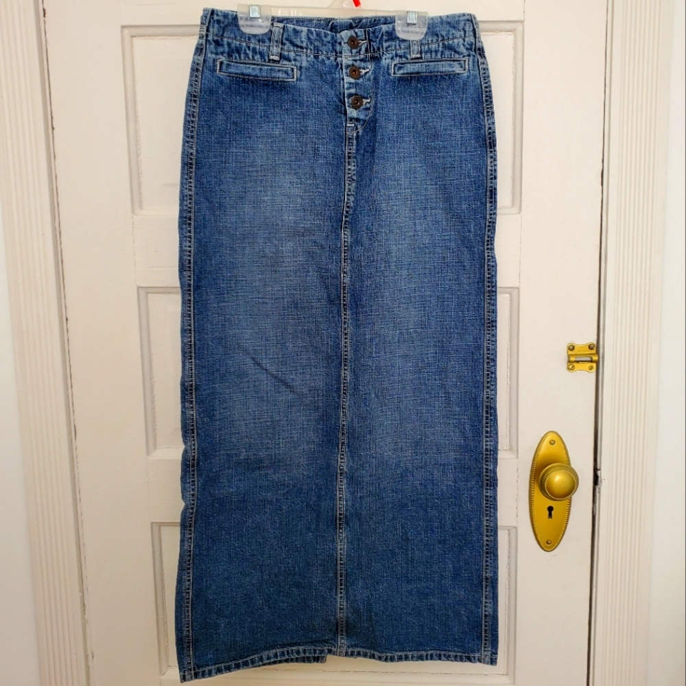 Y2K/90s Lucky Brand Low Rise Denim Maxi Skirt 0/25